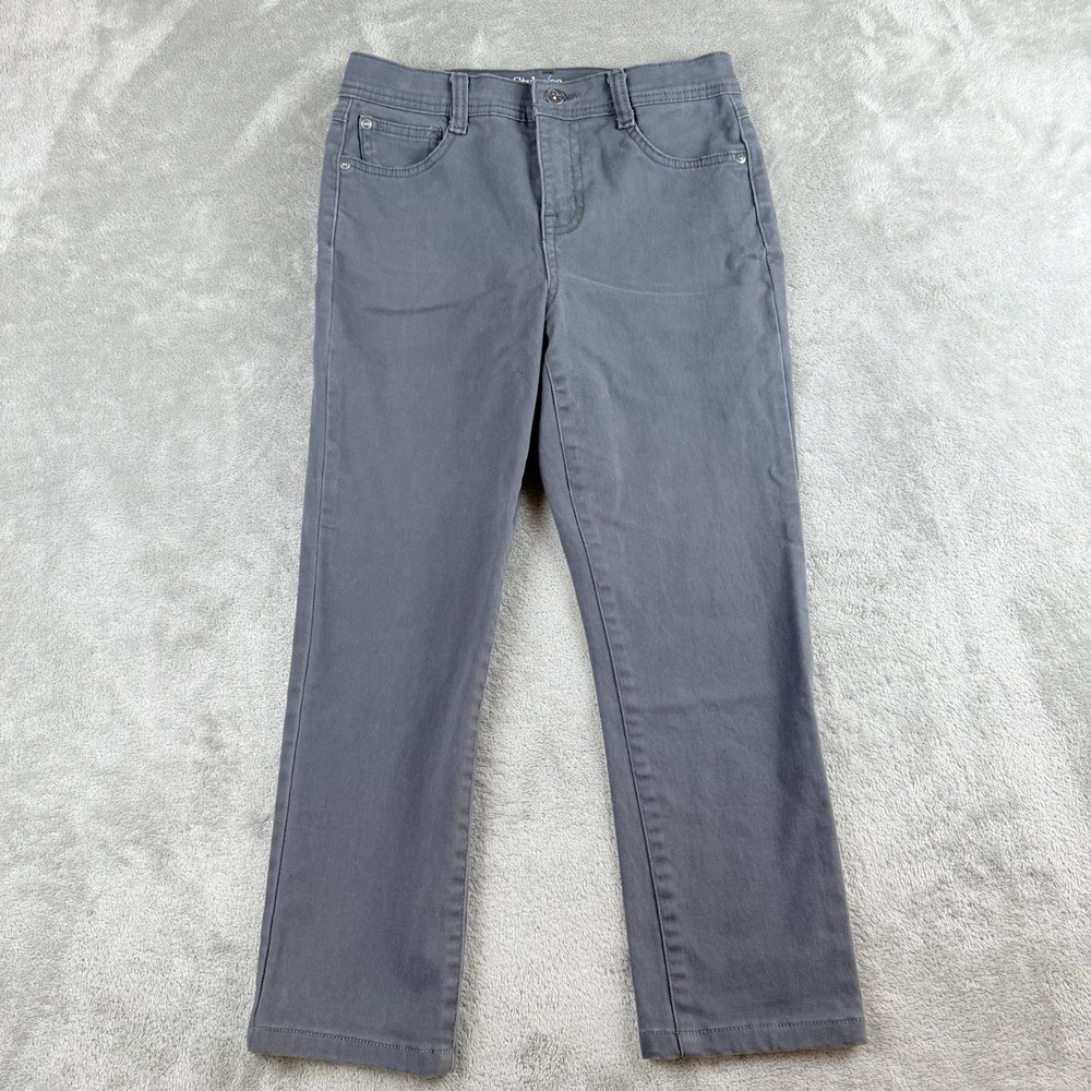 Style & Co Jeans Womens 4 Petite Gray‎ Denim Stretchy Tummy Control Ankle